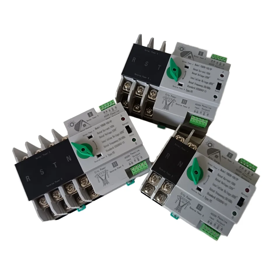 SANYUE YSQ3R-100 2P 3P 4P AC 230V 100A Uninterruptible Dual Power Automatic Transfer Switch ATS for Solar Inverter